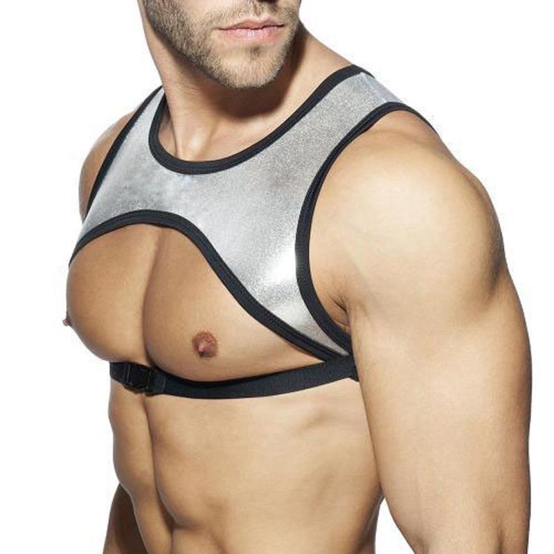 Tank Tops JOCKMAIL Fashion Men's  Hollow-out Vest Cropped One Size Adjustable Bust Non-stretchy Neoprene Material Chest Support Strap Harness