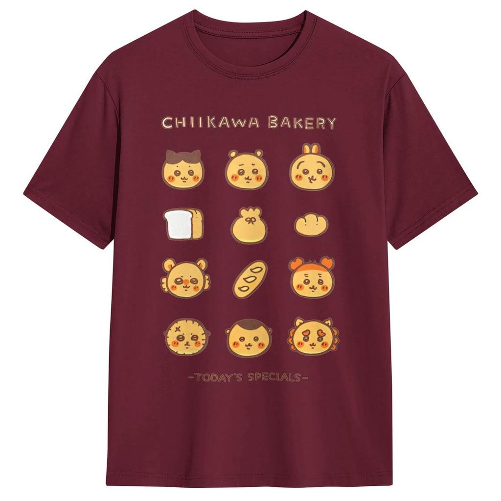 Men T-Shirt Chiikawa Chiikawa Bakery T-Shirts Hipster Beach Tee Shirt Funny Design 100% Cotton Tops Gift Idea