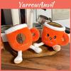 Smiley Coffee Cup Plushie With Soft Short Fur For Office Desk Decoration