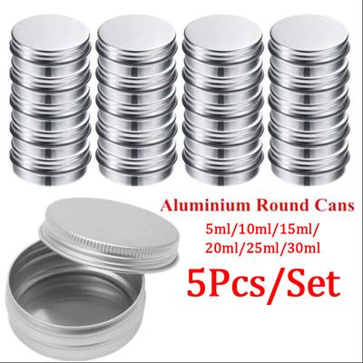 5 Stück Aluminium Mini Runde Dose Metallbehälter Flaschen Vorratsglas Schraubdeckel Box