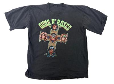 Vintage 80s Large Black GUNS N ROSES Appetite For Destruction Cross T Shirt
