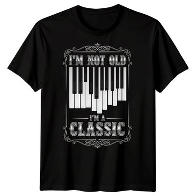 Ich bin nicht alt, ich bin ein Klassiker Alters-Humor Herren-T-Shirt Klavier Grafik-Tee