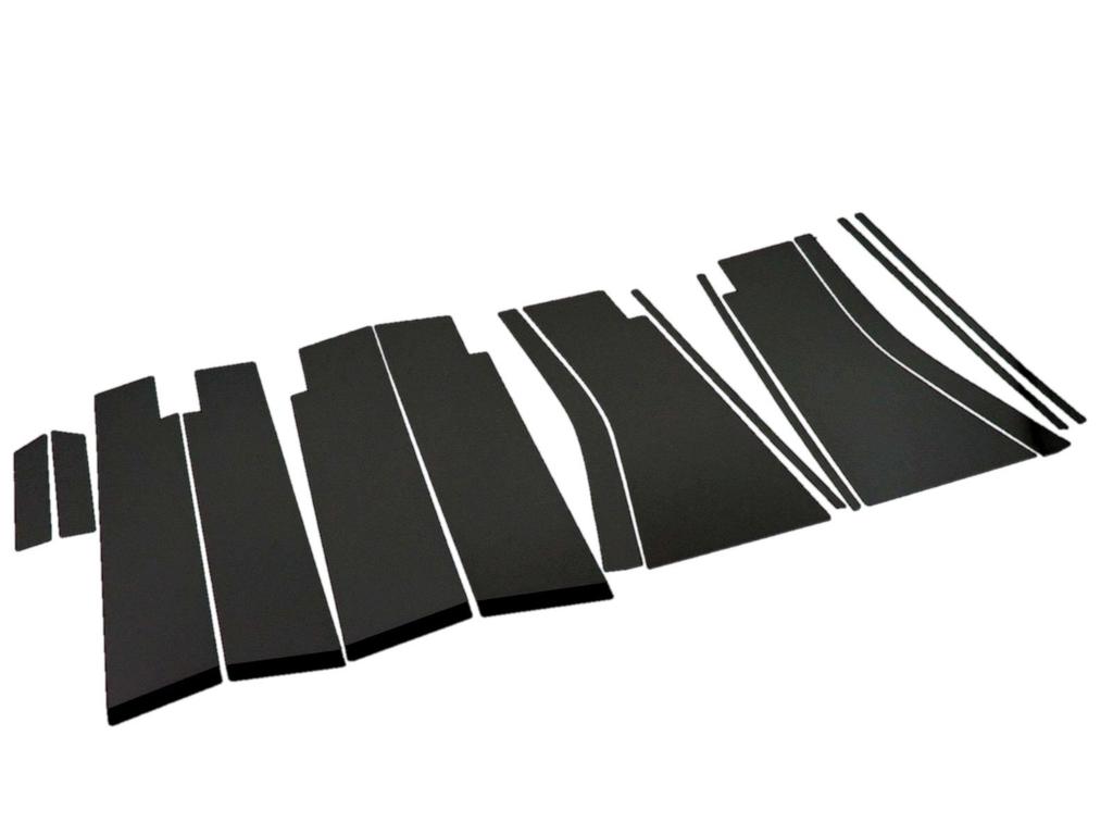 BRIGHTZ Finish Stainless Steel Black Plated Pillar Panels for Elgrand and Set Ultra-Mirror E52, PE52, PNE52, TE52, TNE52, 14-Piece [PIL-BLA-139]
