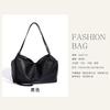 Fashion Women's Bags Versatile Simple Portable Shoulder Bag Large Capacity with Zipper Leather Commuter Tote Bag