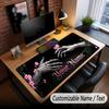 Rose Floral Theme Custom Mouse Pad Personalized With Name Text Customized Desk Mat For Office Home Decor