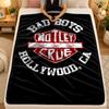 Flannel BlanketMotley Crue Warm Soft Throw Blanket for Indoor Sofa Bed Living Room Use