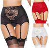 Lingerie Babydoll tendance pour femmes, taille haute, dentelle, porte-jarretelles ajouré