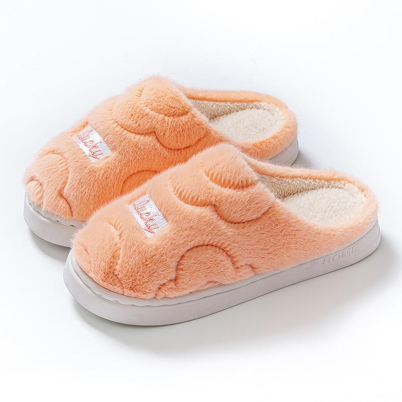 Warm Couple Plush Thickened Wool Slippers Autumn and Winter Home Hotel Homestay Couple Cotton Slippers