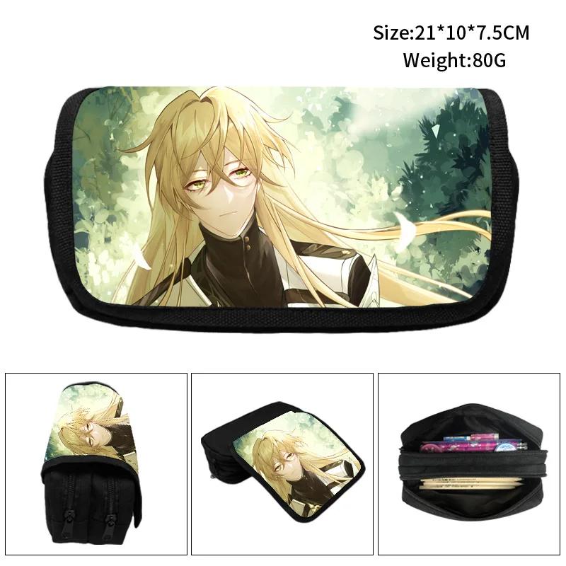 Honkai Star Rail Pencil Bags Large Capacity Zipper Canvas Pencil Cases Silver Wolf Luocha Pom-Pom School Supplies Stationery