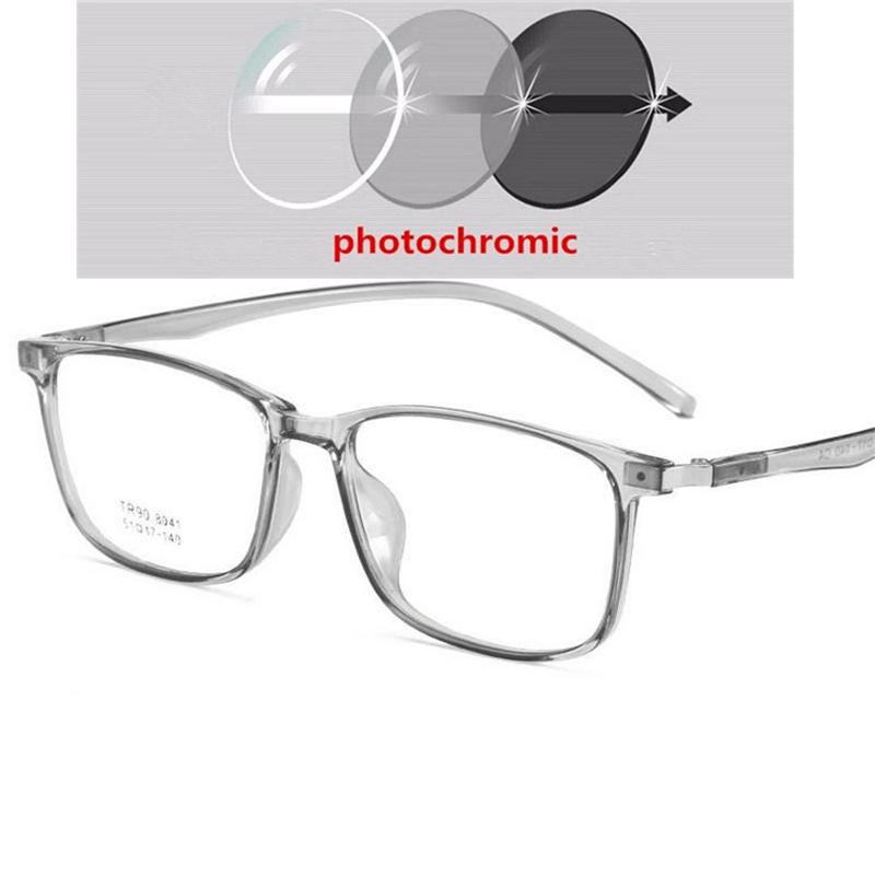 0 -0.5 -0.75 To -6.0 Ultralight  Anti Blue Light Myopes Lunettes Fashion Student Sun Photochromic Square Okulary Korekcyjne