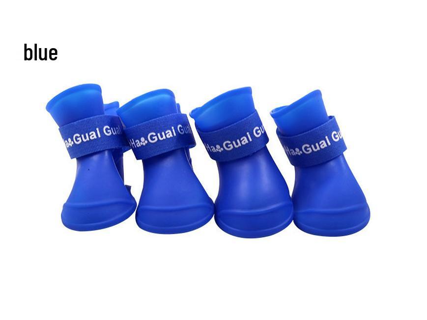 Soft Silicone Non-Slip Dog Rain Boots, Waterproof and Wear-Resistant, Jelly Color for Golden Retrievers