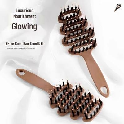 Pinecone Anti-Static Pig Bristle Massage Comb for Women