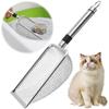 Pet Poop Shovel Fine Mesh Sand Shovel Stainless Steel Cat Litter Cleaner Ergonomic Handle Non Stick Poop Picker for Cats