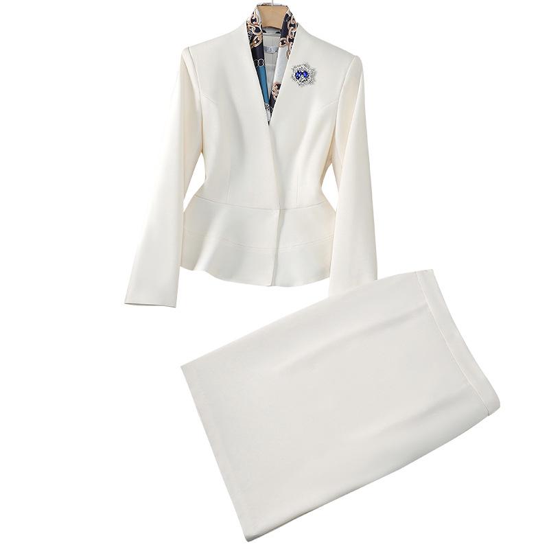 Zihong Women's High-End Autumn/Winter Professional Suit Set - Elegant Formal Skirt for Interviews and Beauty Salons