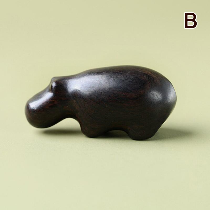 

Милый миниатюрный деревянный бегемот, настольное украшение, статуэтка животного, поделки, креативное украшение для дома, забавные подарки