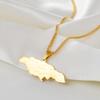 Anniyo Map of Jamaica With City Pendant Necklaces for Women Men Stainless Steel Jamaica Maps Chains Jewelry #071021P