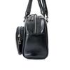 [Coboca+] C25412 Synthetic Leather Double Pocket Clear Window Bag, 3 Colors (BlackIvoryPink), Photo Card Storage (Black)