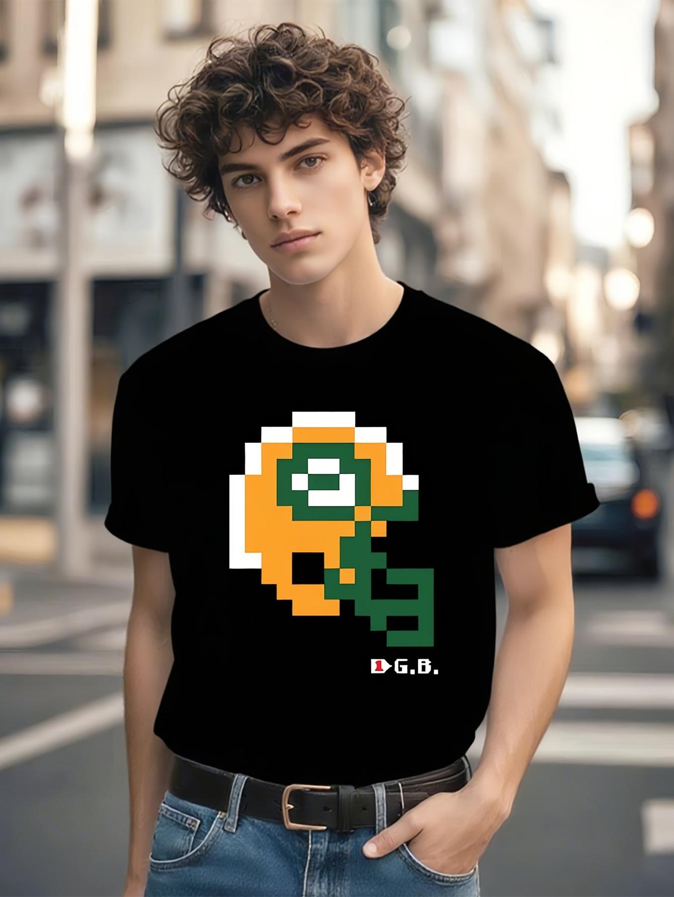 Retro Tecmo Bowl Helmet Graphic T-shirt - Vintage Gaming Shirt with XXL