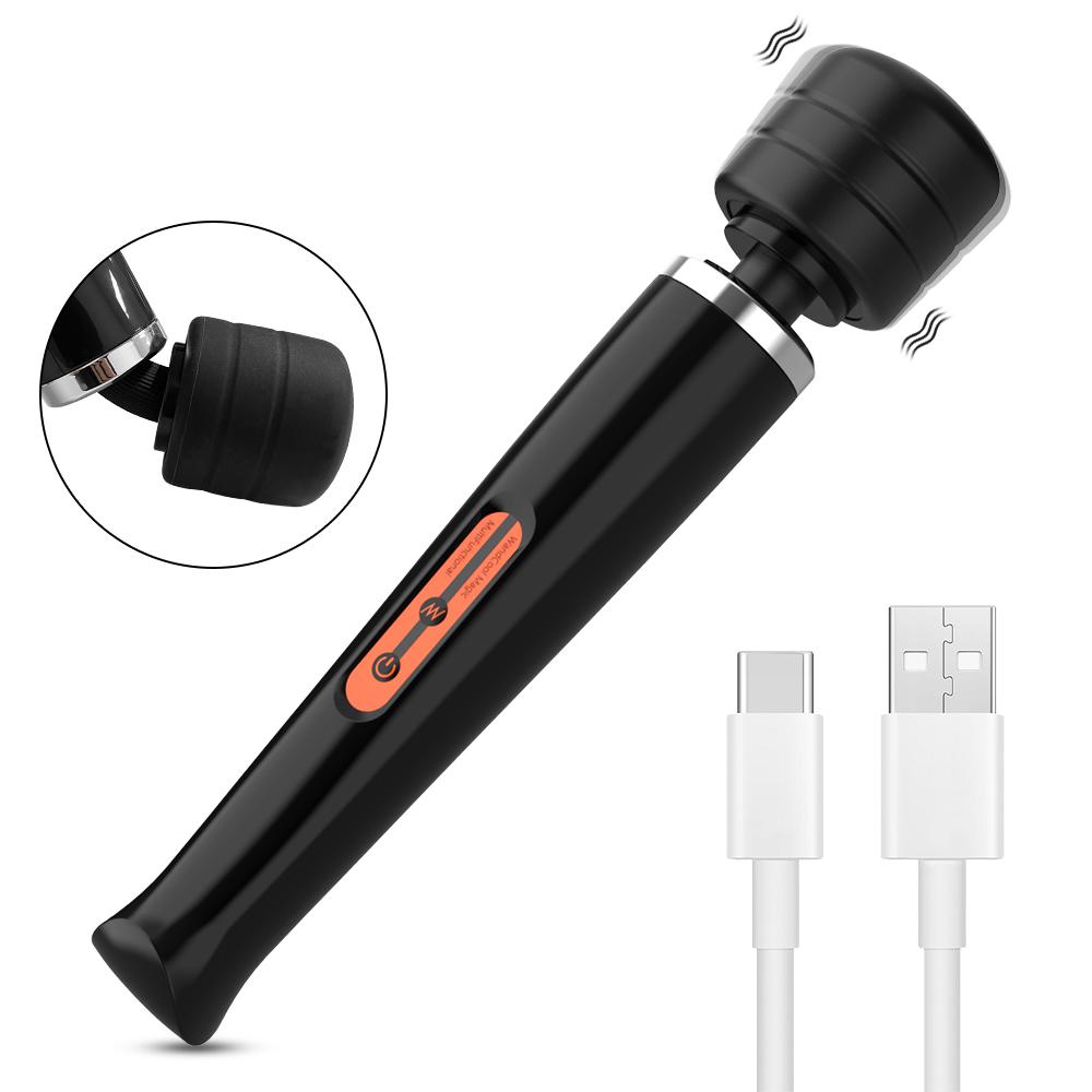 Vibrator puternic cu 20 de viteze AV Baghetă magică Dildo Jucării sexuale pentru femei, cupluri, stimulator de clitoris, punct G, 2 jucării cu motor pentru adulți 18 ani