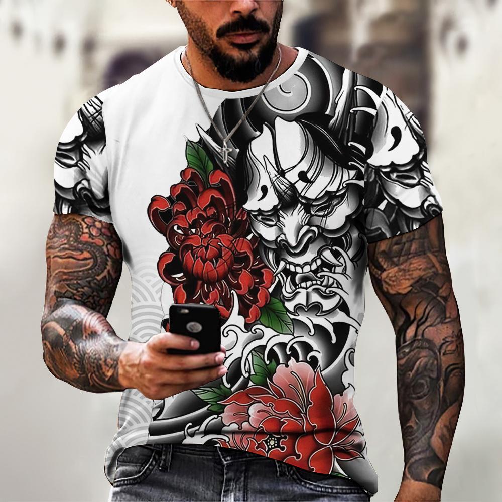 Мужская футболка с принтом «Японский призрак самурая» M