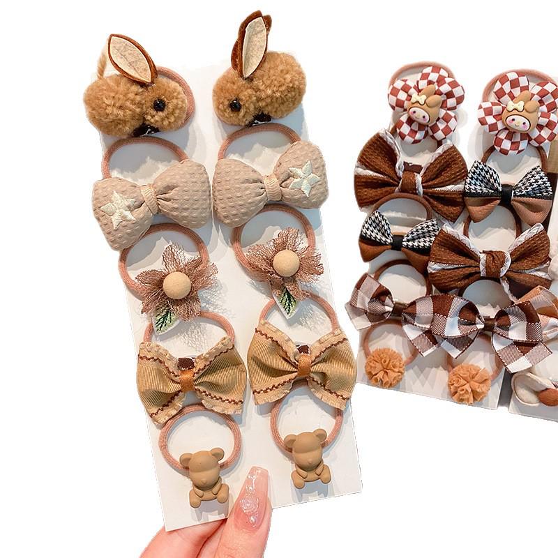 High Elasticity Milk Coffee Hair Ties for Girls - No Damage, Autumn/Winter Hair Accessories