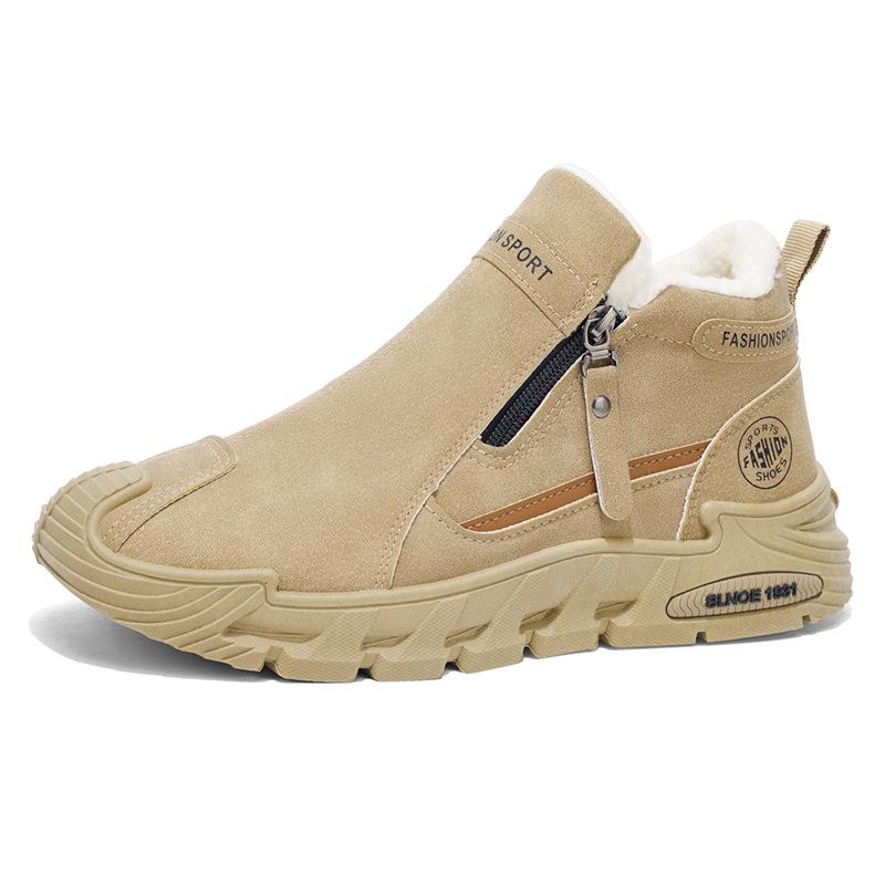 Bottes de neige rembourrées chaudes d'hiver pour hommes, élastiques, pour le froid, semelle épaisse, antidérapantes, bottes en coton Martin décontractées d'extérieur