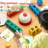 1 Set Buchstabierwürfel Lernkarten mit Klingel Tischspiel Englisches Wortbildungsspiel Puzzle Spielzeug Lernhilfen für die frühe Kindheit