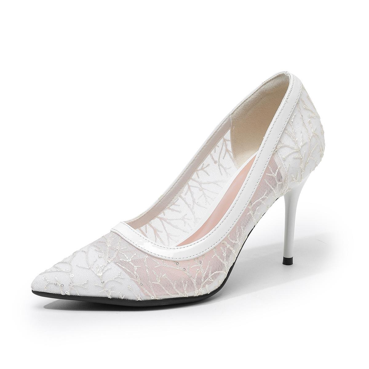 

Женские сетчатые туфли на kitten heel, сексуальные закрытые туфли-лодочки с острым носком, туфли на шпильке, сексуальные туфли для вечеринки, туфли для гостей на свадьбу, летние туфли на высоком каблуке для женщин 36 белый