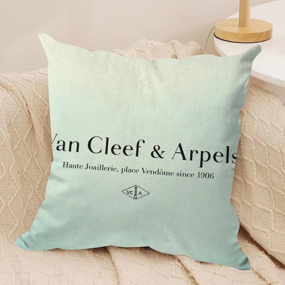 VVan CCellf Arpels Cushion Cover Short plush Doublesided Print Square Throw Pillow Covers Sofa Home Cushion Decor