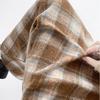 Autumn Vintage Checkered Woolen Skirts Lady Elegant High Waist Slimming A-Line Skirt Women Korean Streetwear Slit Long Skirt