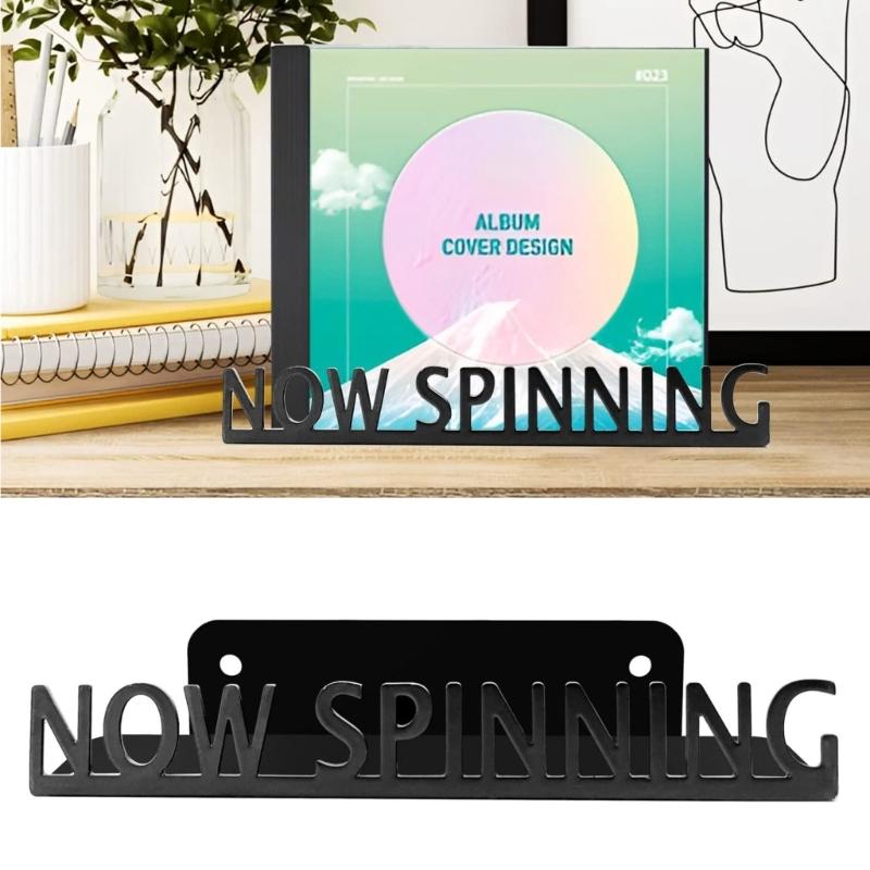 Contemporary Album Storage Stand Space Saving Record Storagr Rack Sturdy Acrylics Record Organizers for Home Decoration