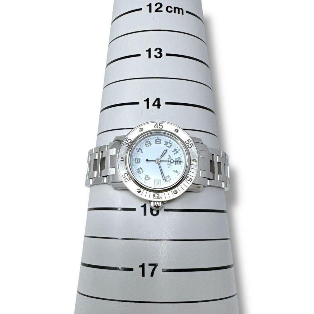 Used Hermes Clipper Diver CL5.210 White Ladies Watch HERMES Operating Brand Quartz