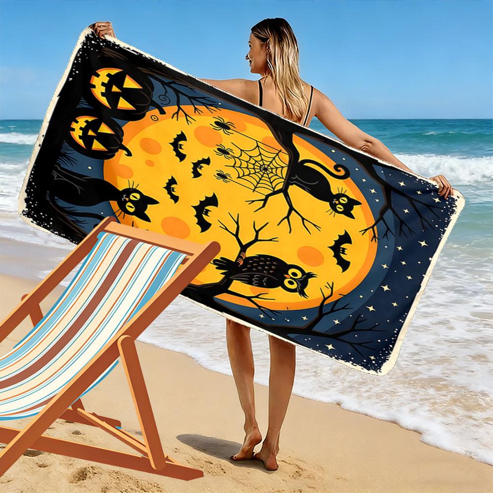 Mystic moonlit enchantment Print beach towel, quick drying, suitable for travel, outdoor sports, jogging, the beach and swimming, gift