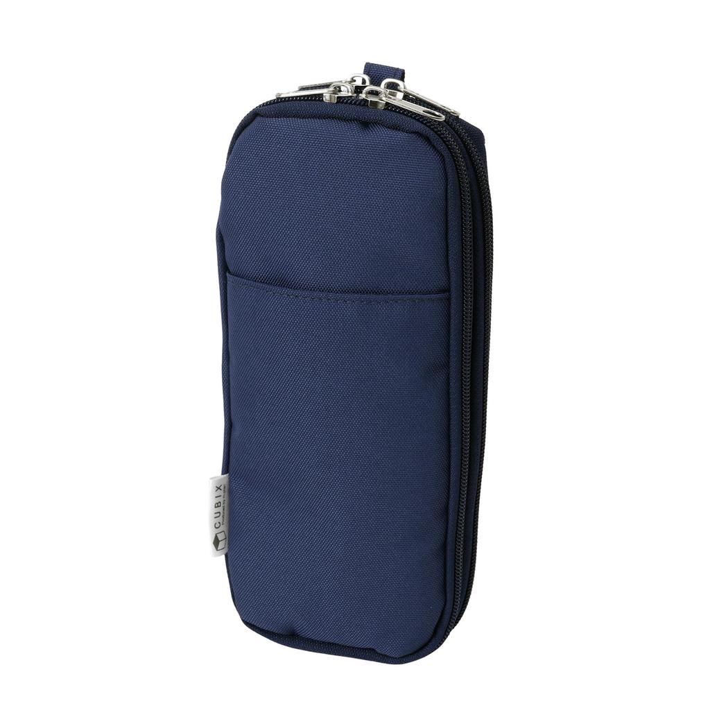 M-Plan CUBIX Double Round Zip Pen Case, Navy, 106211-08-180