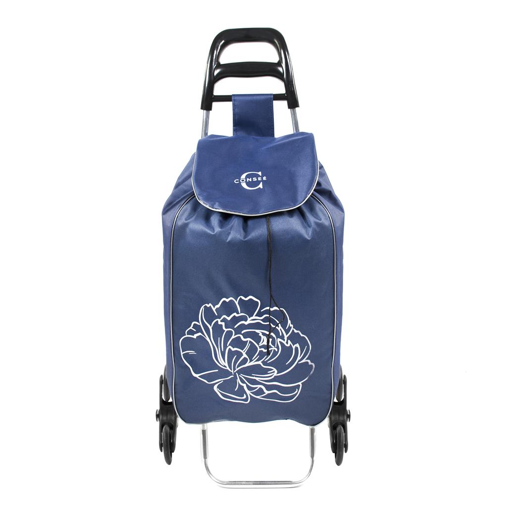 Shopping trolley shopping bag on wheels foldable strong solid waterproof