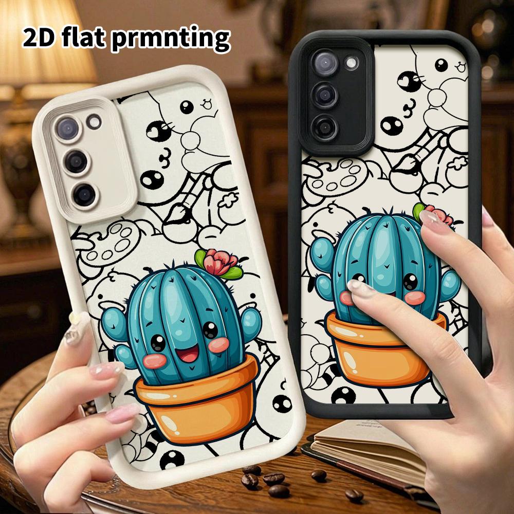 Phone Case: 2D flat, suitable for Samsung Galaxy A34 A35 M05 M06 S20 S22 S21 FE Plus 5G protective cases, potted cactus, perfect Christmas and Hallowe
