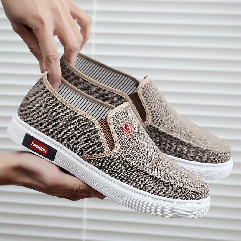 

Весенние новые тканевые туфли мужские парусиновые туфли нескользящая мягкая подошва туфли-слипоны мужские удобные и универсальные повседневные одинарные туфли 39