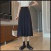 Women's High-Waist Black Pleated A-Line Skirt - Spring/Summer 2023 Korean Style