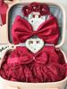 Baby Girl Red Lace Rose Dress - First Birthday Princess Outfit with Gift Box