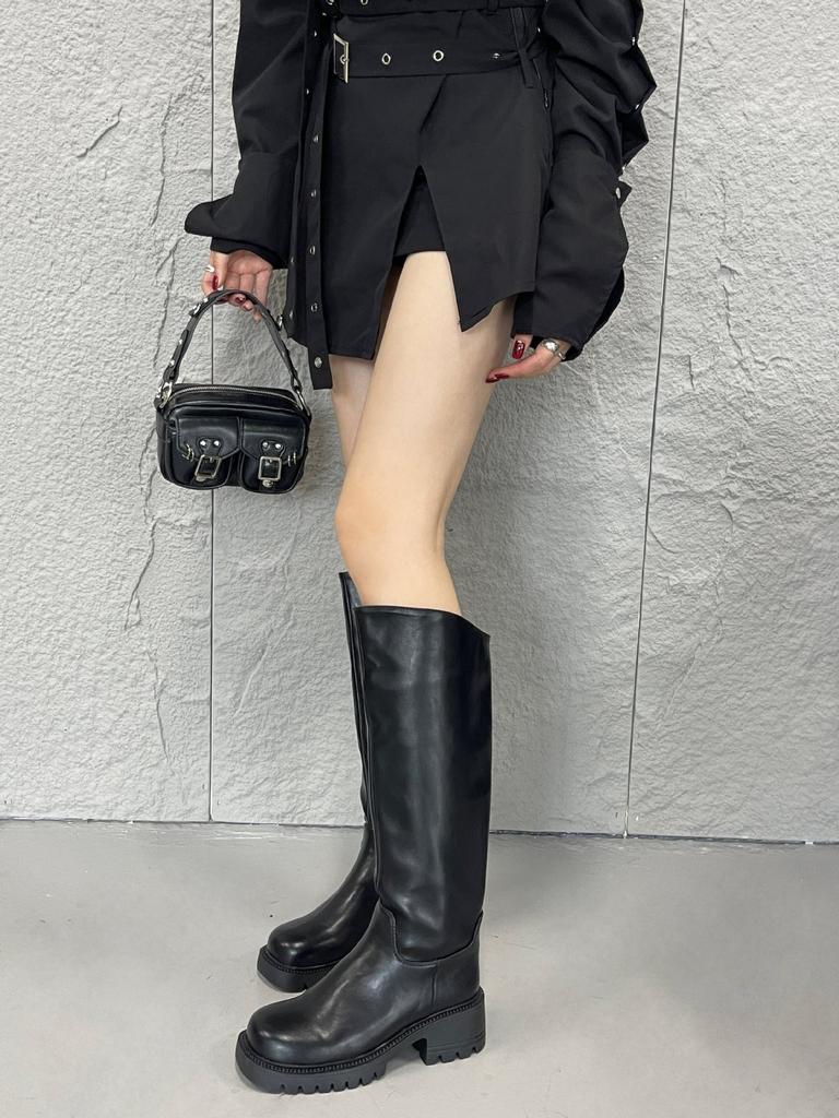 Boots Winter New Locomotive Hottie Small Boots Handsome Fried Street Tall Knight Boots Women