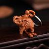 Auspicious Safeness Wood Elephant Pendant Unisex Car Keychain Key Ring Gift