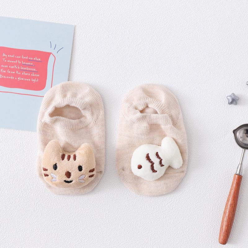 Spring & Autumn 2023 Baby Non-slip Invisible Socks: 3D Cartoon Doll Floor Socks