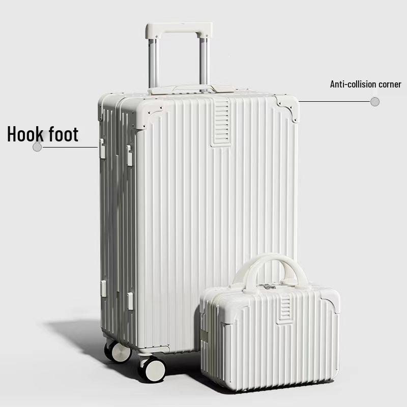 Leather Spinner Suitcase with Pull Handle, Large Capacity, Combination Lock - Perfect for Women, Men, and Students.