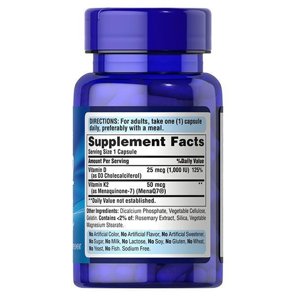 Vitamine D3 und K2, Vitamin D3 und K2, Puritan's Pride 60 Kapseln (36367258)
