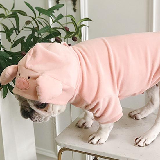 Yousheng Haustierkostüm Schwein Cosplay Atmungsaktive weiche Katze Hund Winterwarme Kleidung für