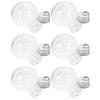 6pcs Bulb Shaped Bottle Clear Pet Plastic Juice Bottles Anti-Leak Lid For Milk Coffee Drinks Portable Transparent Containers