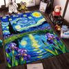 "Starry Night-Inspired Carpet with Purple Irises and Lake Scene" Suitable for use as an anti-slip for living room bedroom sofas
