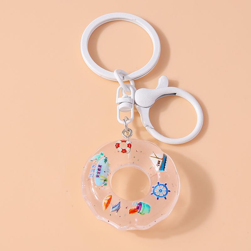 Cute Rein Simulation Swim Ring Keychain Ice Cream Key Rings Pendants for Key Holder Women Girls Handbag Decor Jewelry Gifts
