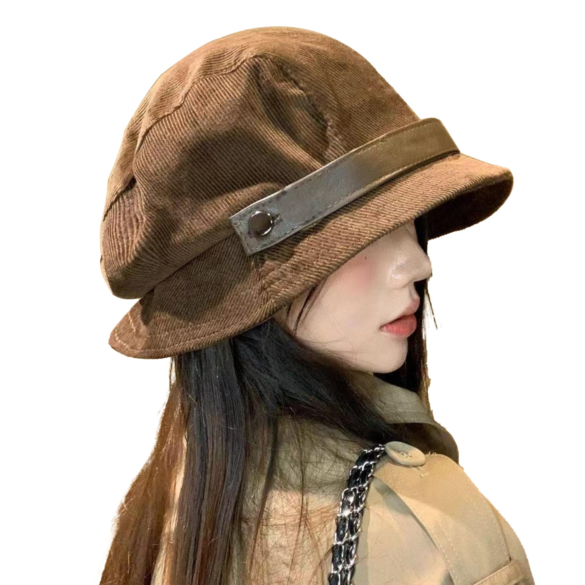 

Bucket Hat for Women Slimming Flattering Suitable for UV Solid Adjustable Size [TWO QUILL] - Effect, Silhouette, Autumn/Winter, Protection, Soft,