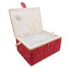 Sewing Basket Large Capacity Letter Pattern Supplies Organizer Box for Craft Lovers with Detachable Tray Internal